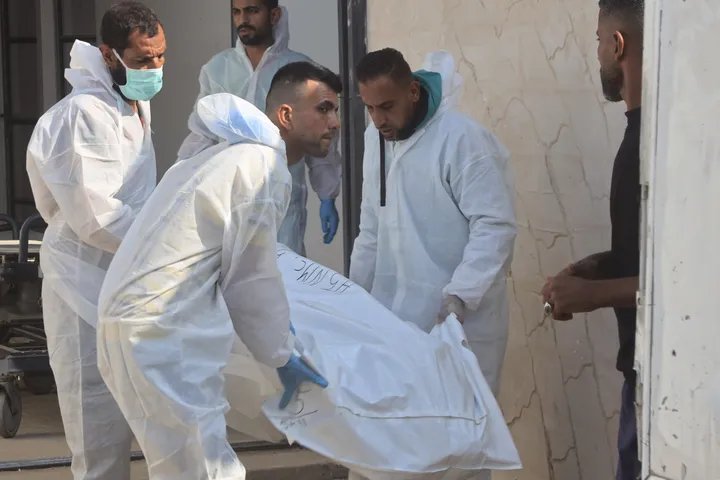 Destroyed buildings in Gaza after conflict.