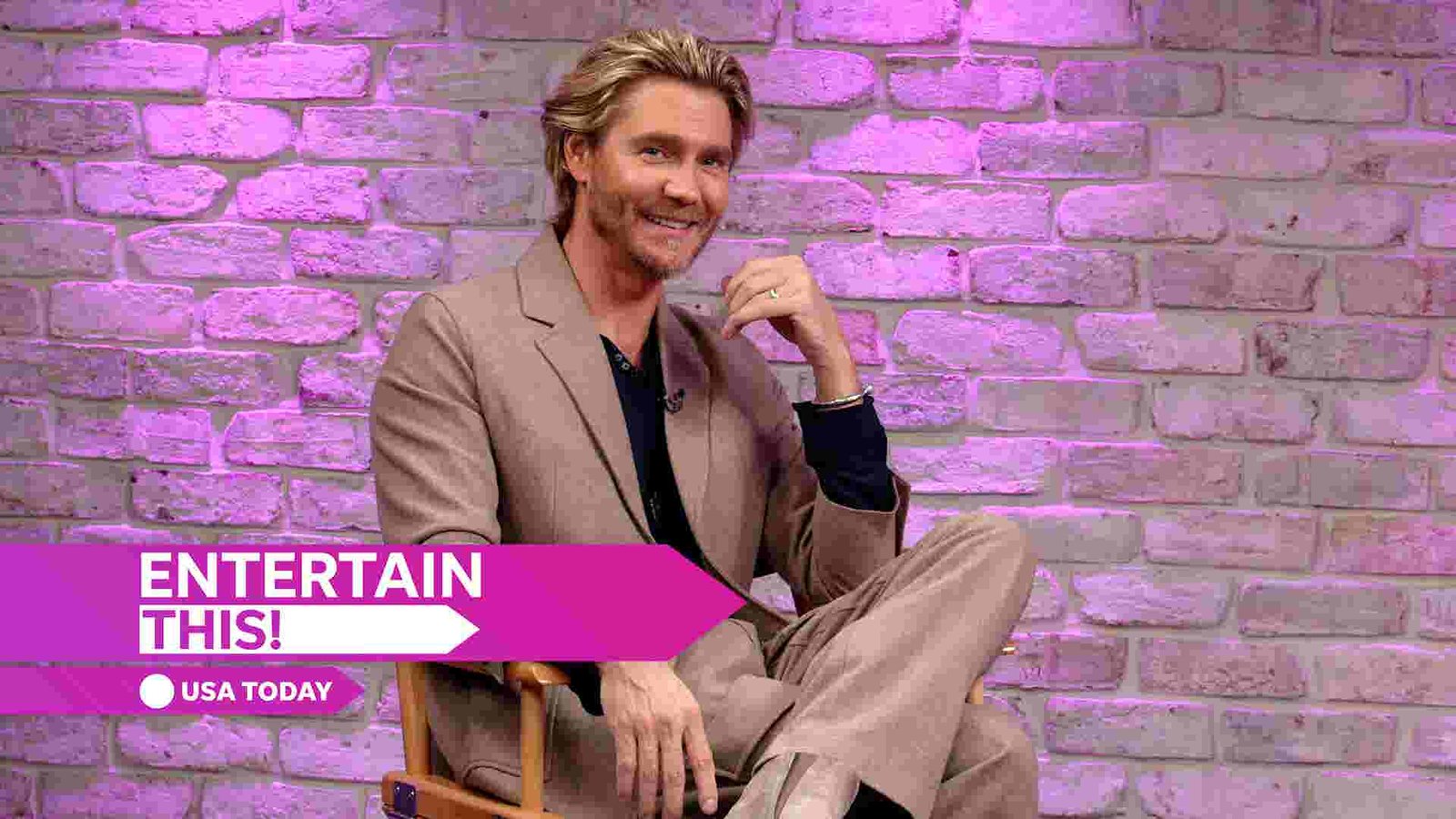 Chad Michael Murray looking contemplative before a pop culture quiz.