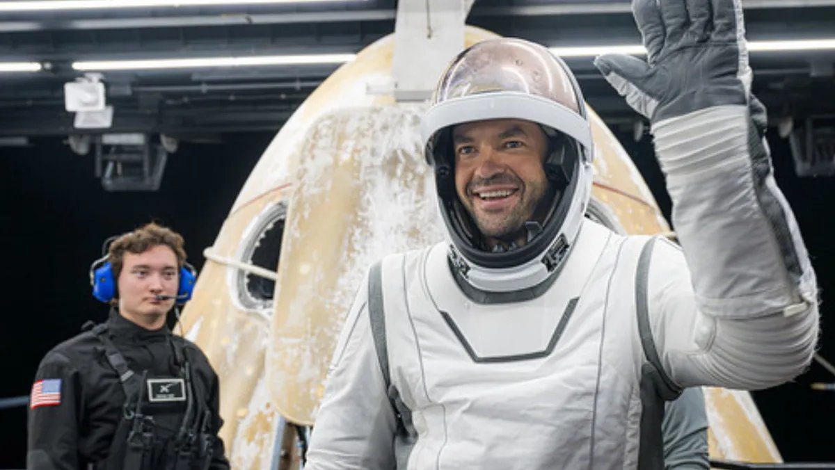 Jared Isaacman, flanked by representatives from The Planetary Society and other space organizations, addresses the press, outlining his vision for NASA's future.