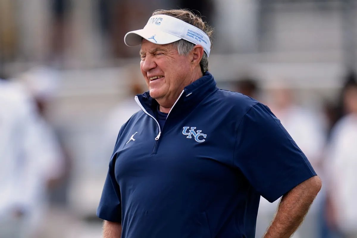 Bill Belichick on the sidelines, a strong contender for the 2026 Pro Football Hall of Fame coaching class.