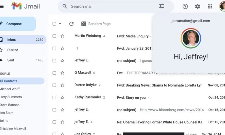 Read Epstein's emails as if you hacked into his Gmail account with Jmail