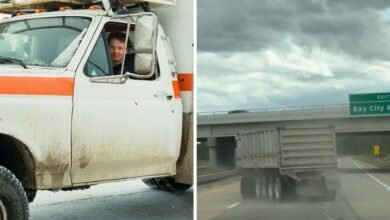 Rig Pulling 2 Trailers Loses Control. Then the Driver Behind It Gets Caught Entangled