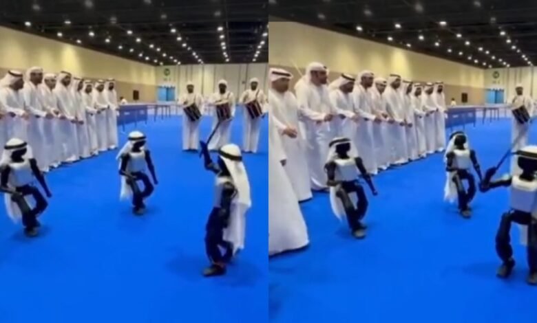 Robots wearing Emirati headgear bring the traditional Ayyala dance to life in Abu Dhabi — Watch
