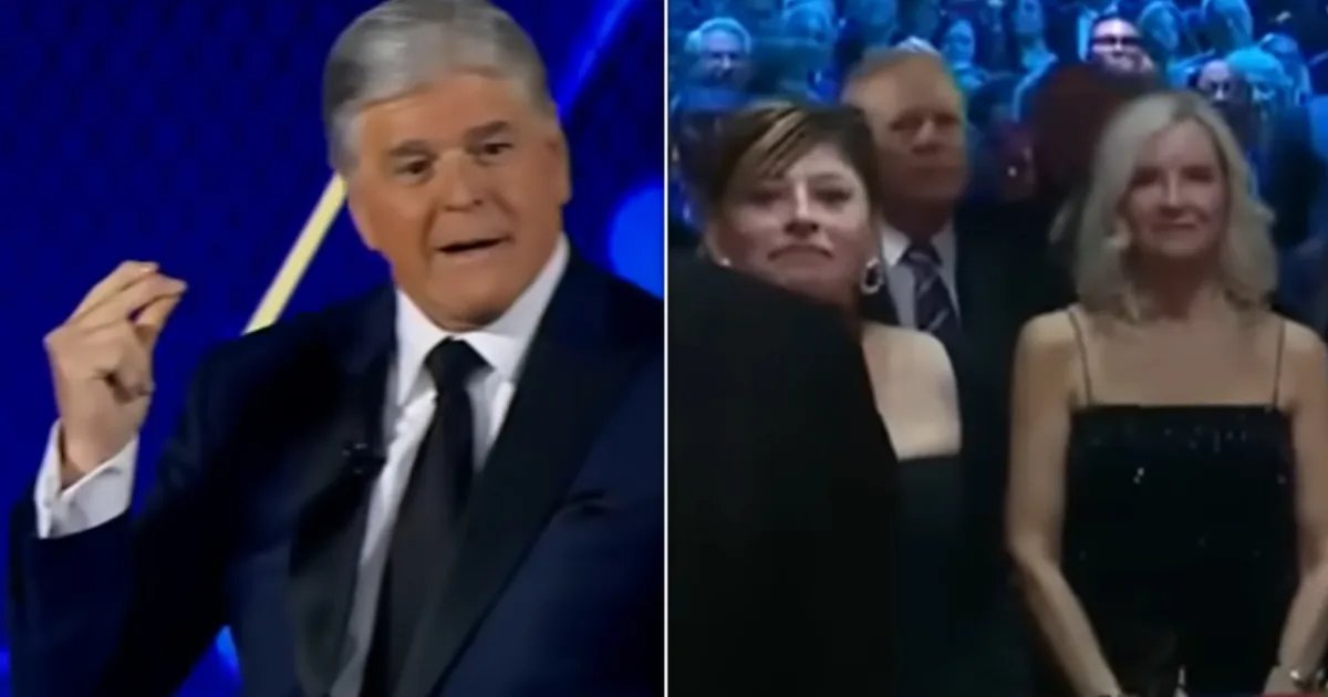 Sean Hannity engaging with the audience at the Patriot Awards during his musical performance