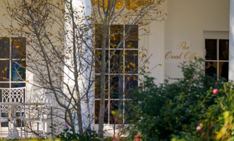 See new gold lettering at White House in Trump's latest alteration