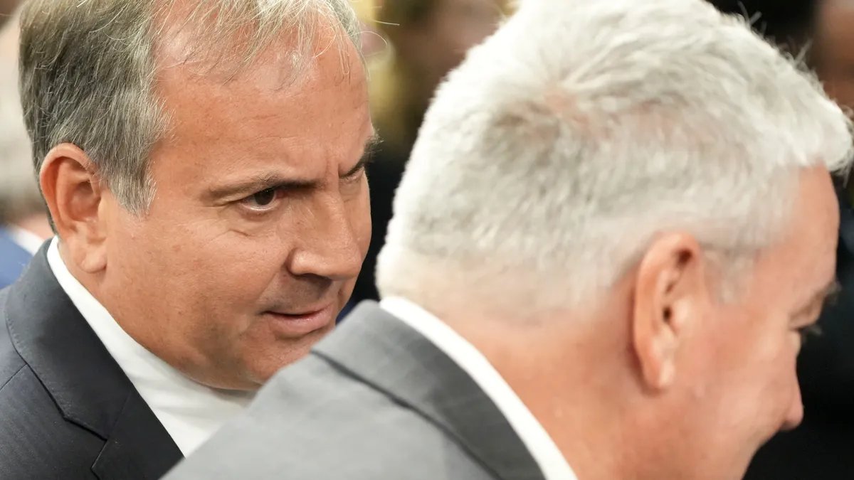 Senator Mike Bohacek speaking at a press conference.