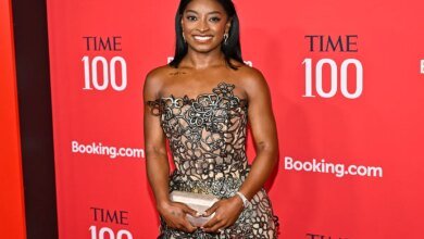 Simone Biles turns heads with dazzling gown at Women of the Year gala
