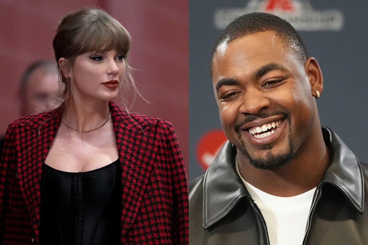 Chris Jones singing a Taylor Swift song in a press conference