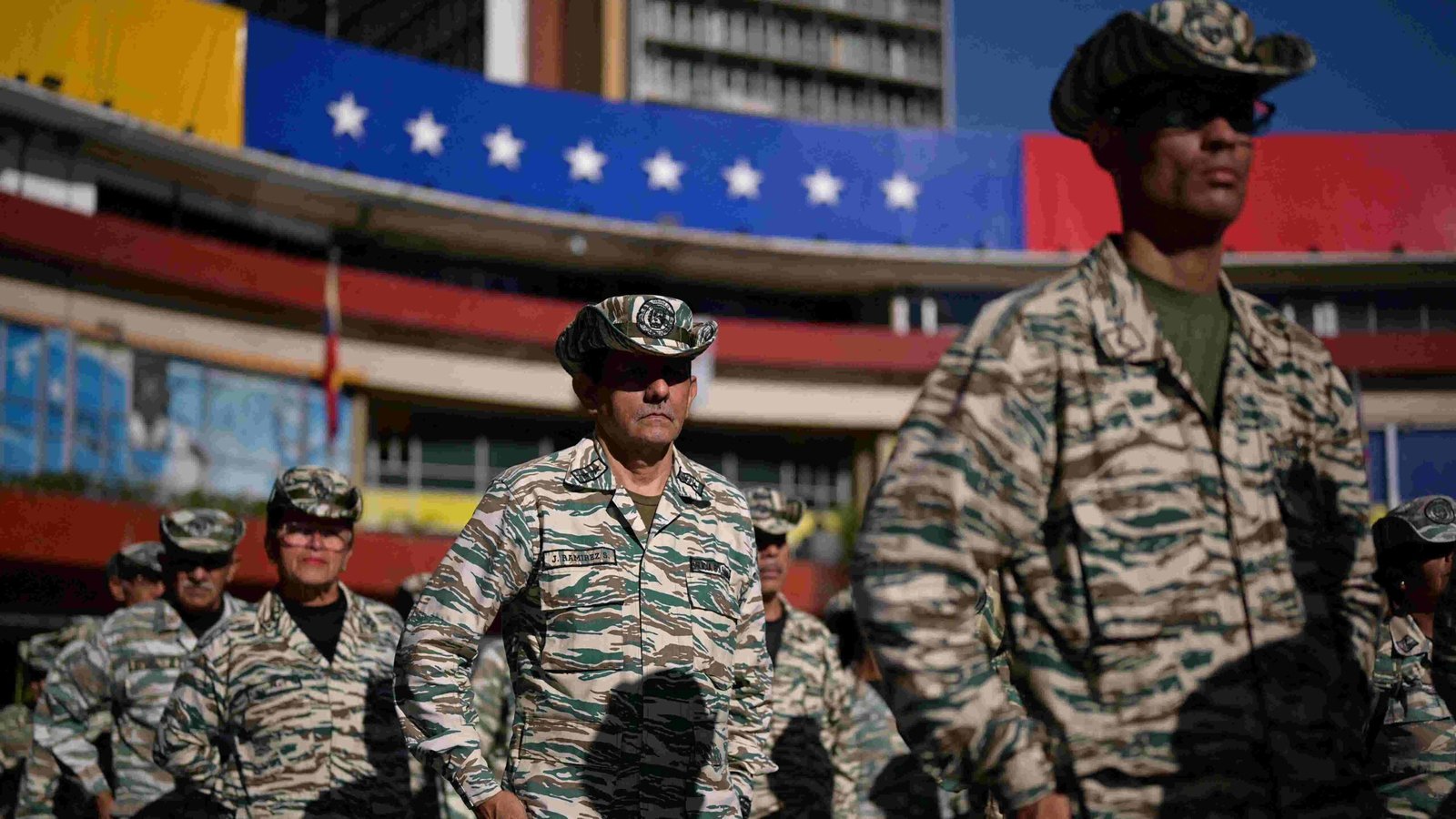 A protester holding a sign during a demonstration in Caracas, Venezuela.