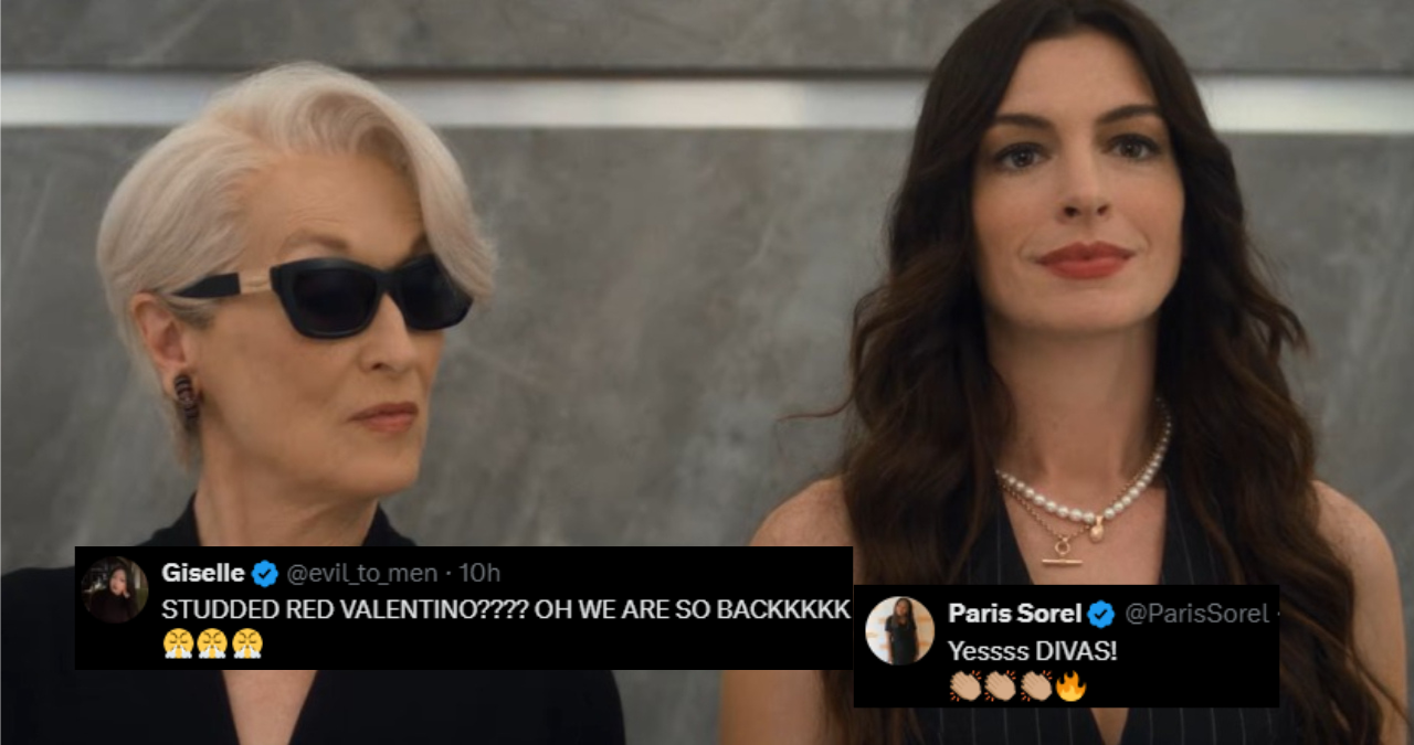 Meryl Streep and Anne Hathaway in a promotional image, possibly related to the rumored 'The Devil Wears Prada 2' teaser
