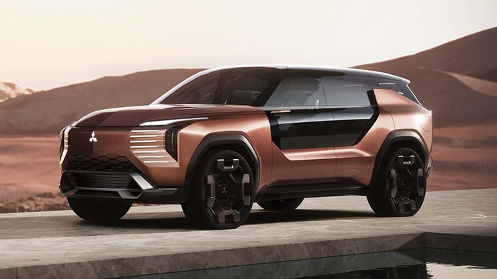The Mitsubishi Elevance Concept showcasing its striking exterior design.