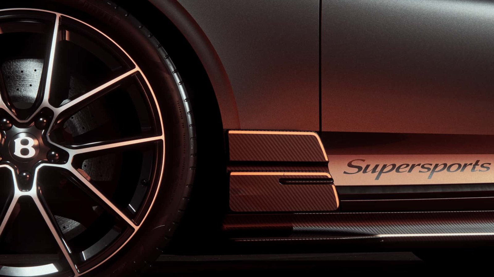 The ultra-light Bentley Continental GT Supersports cutting through a scenic mountain road, showcasing its agile new design.