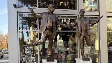 Trump, Epstein holding hands statue on display again after email dump