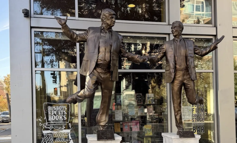 Trump, Epstein holding hands statue on display again after email dump