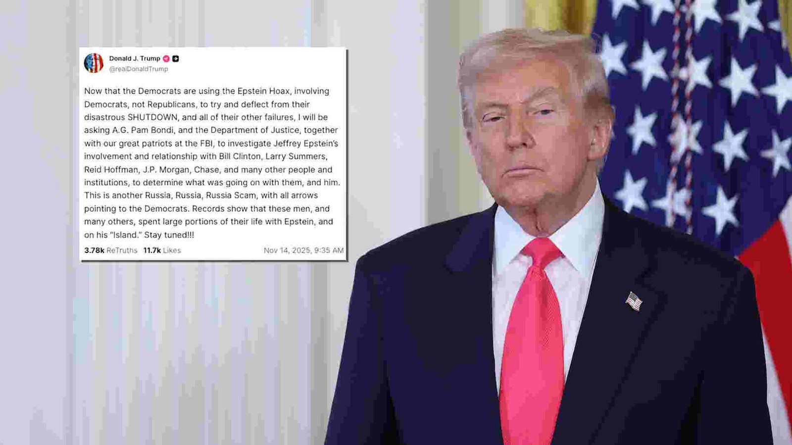 Donald Trump addressing supporters with a serious expression.