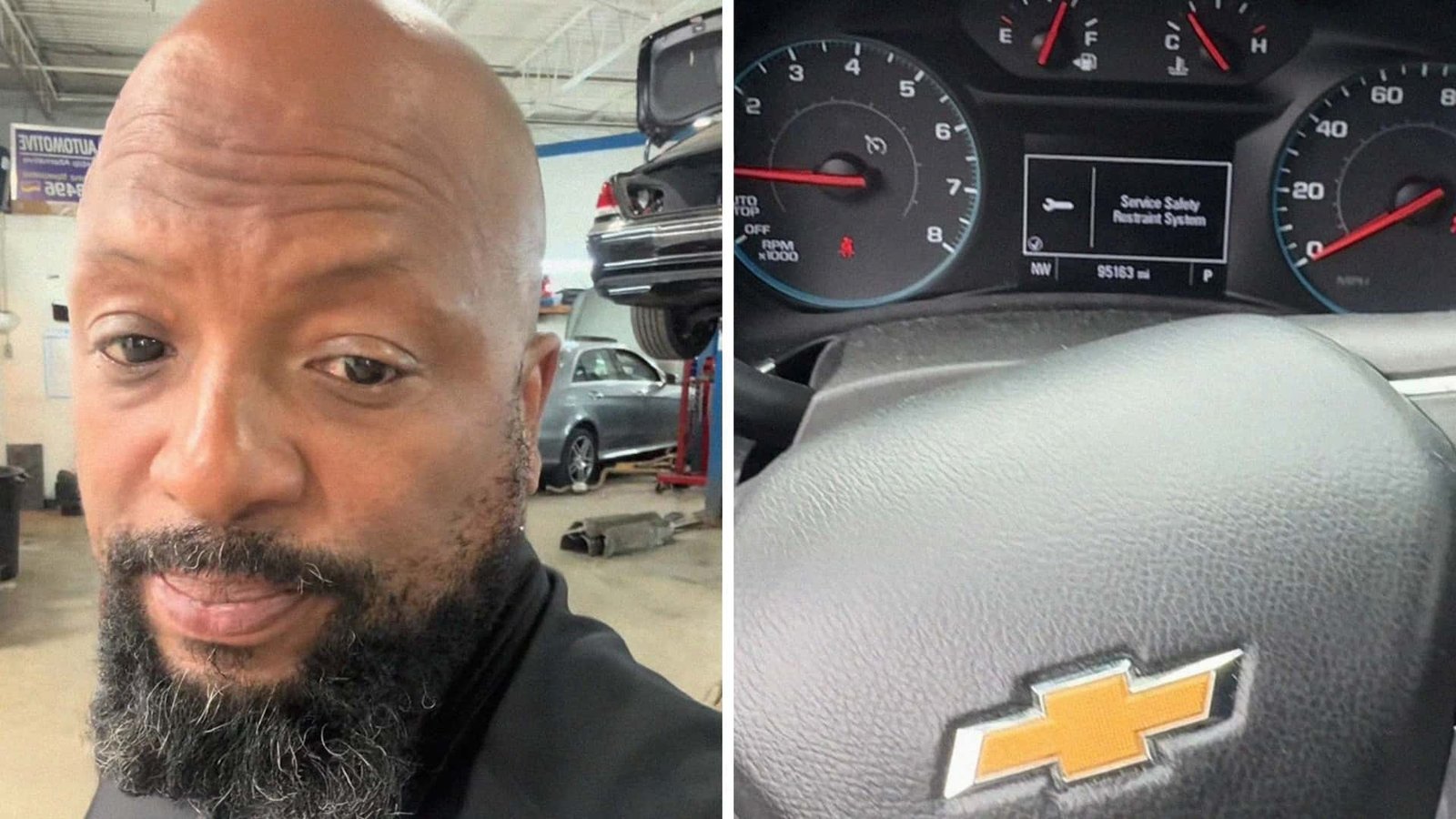 A woman looking concerned while inspecting a car, possibly after a disappointing purchase experience at a used car dealer.