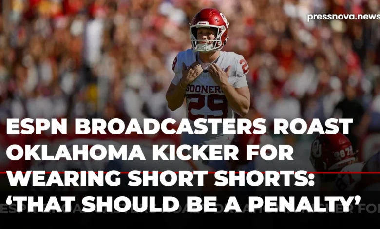 That Should Be a Penalty': ESPN Crew Mocks Oklahoma Kicker's Short Shorts