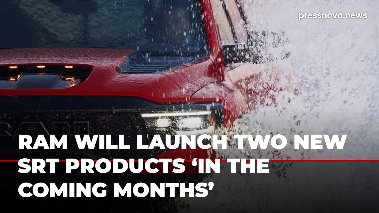 A high-performance Ram truck, potentially an SRT model, parked dynamically with a powerful stance.