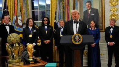 Trump Awards Medals To The Kennedy Center Honorees In An Oval Office Ceremony