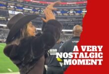 Haley Cavinder remembers her college playing days during a tough game for the Dallas Cowboys