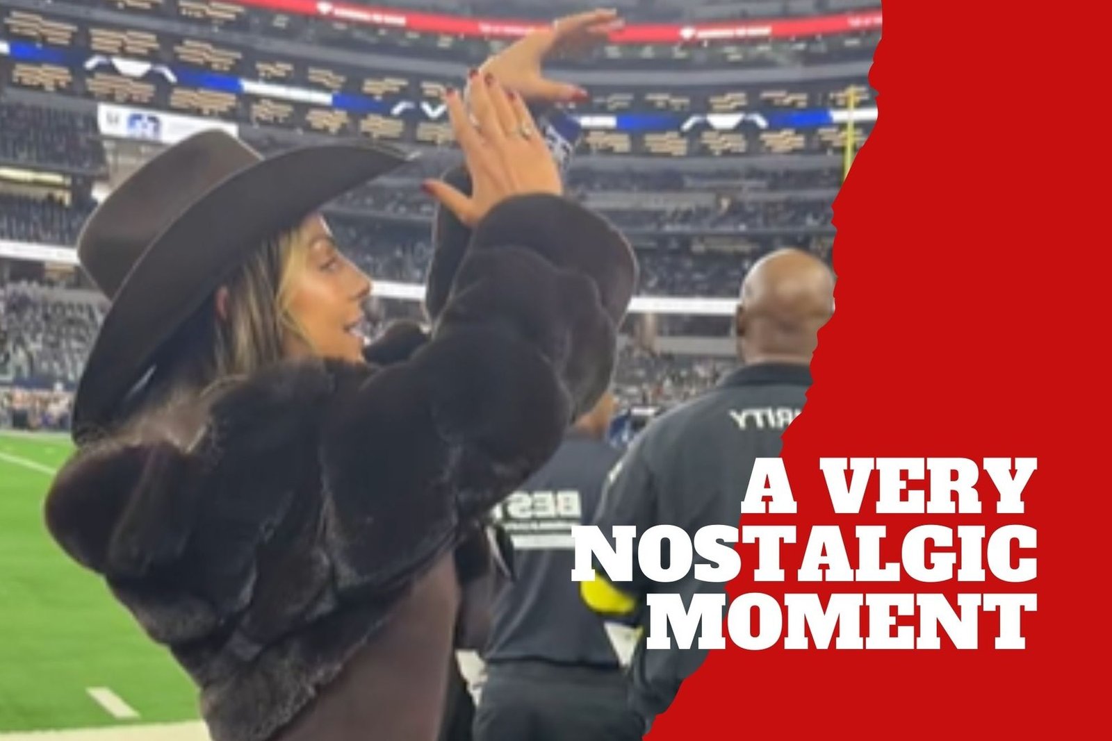 Haley Cavinder intently watching a Dallas Cowboys game, reflecting on her past athletic career.