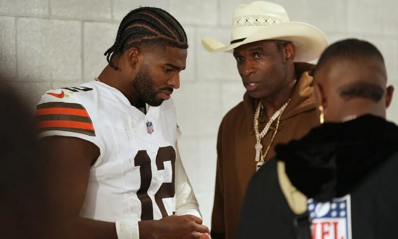 Shedeur Sanders pays tribute to his father, Deion Sanders, with his pre-game attire at the Browns' home game: a message for the 49ers?