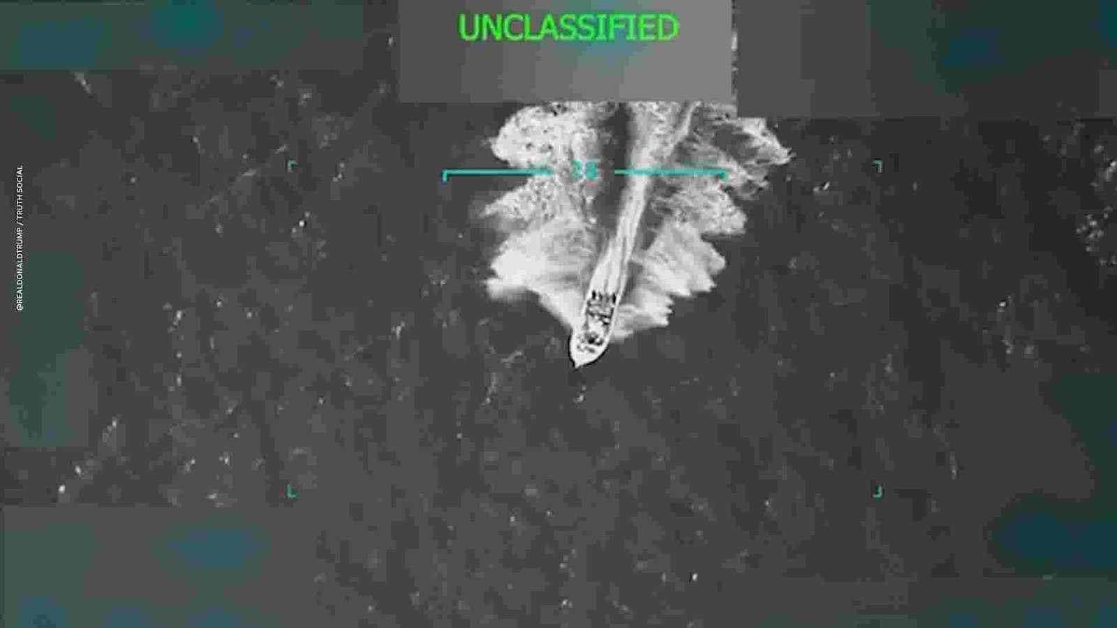 President Trump speaking at a rally, emphasizing his administration's efforts against drug trafficking.