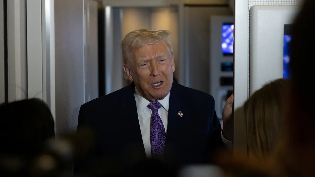 Former President Donald Trump exiting Walter Reed National Military Medical Center