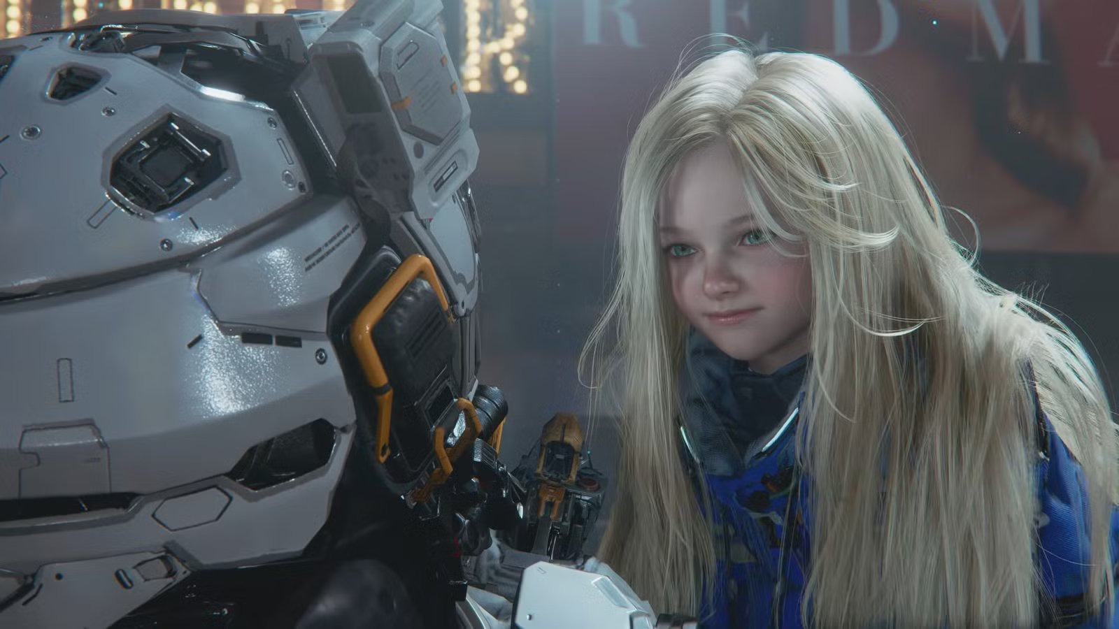 Pragmata crossover skins showing Hugh as Mega Man and Diana as Roll in the game's realistic art style