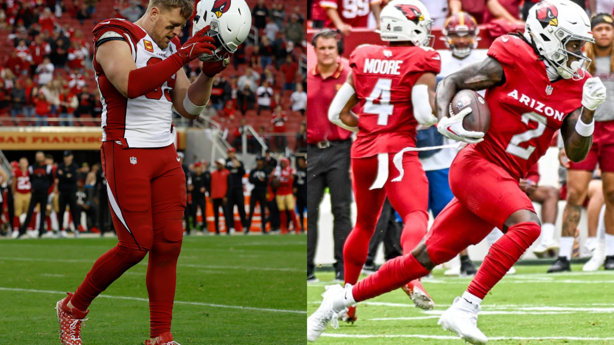 Marquise Brown and Rondale Moore on Arizona Cardinals sideline Marquise Brown and Rondale Moore on Arizona Cardinals sideline