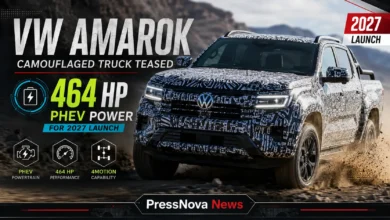 2027 VW Amarok camouflaged pickup truck debut at Barretos rodeo festival Brazil August 2026