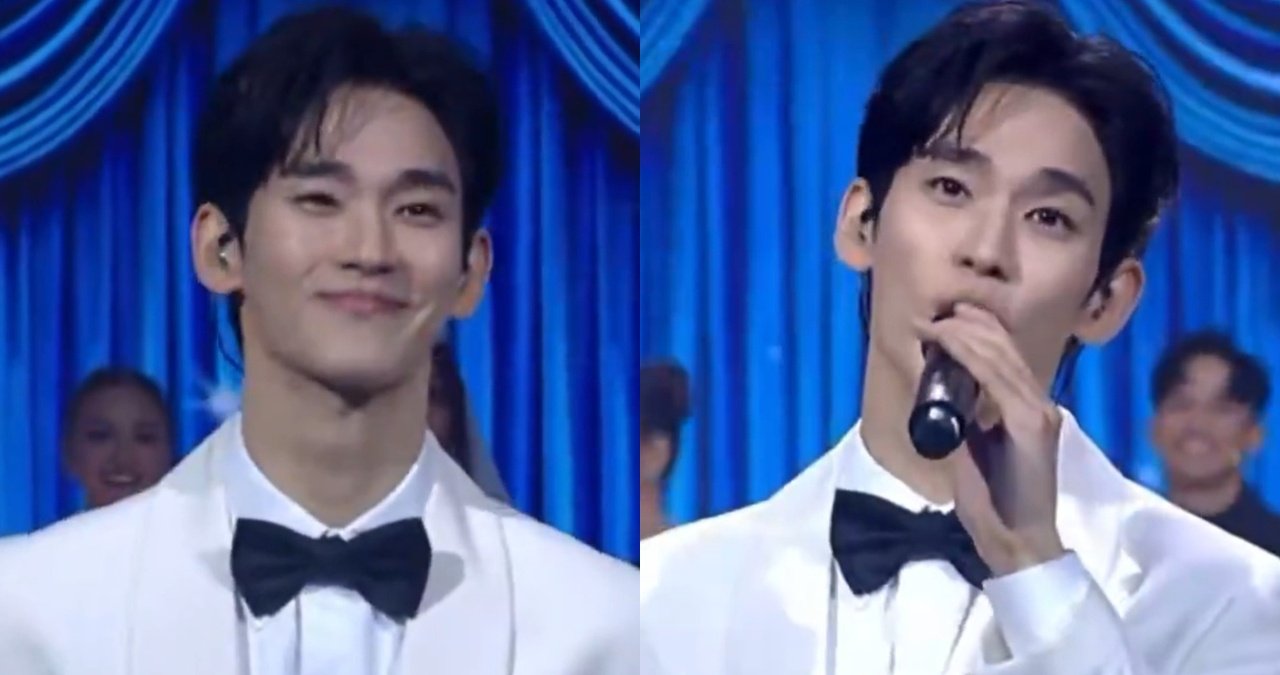 Kim Soo-hyun waves to fans during RCTI 37th anniversary special broadcast in Indonesia Kim Soo-hyun waves to fans during RCTI 37th anniversary special broadcast in Indonesia