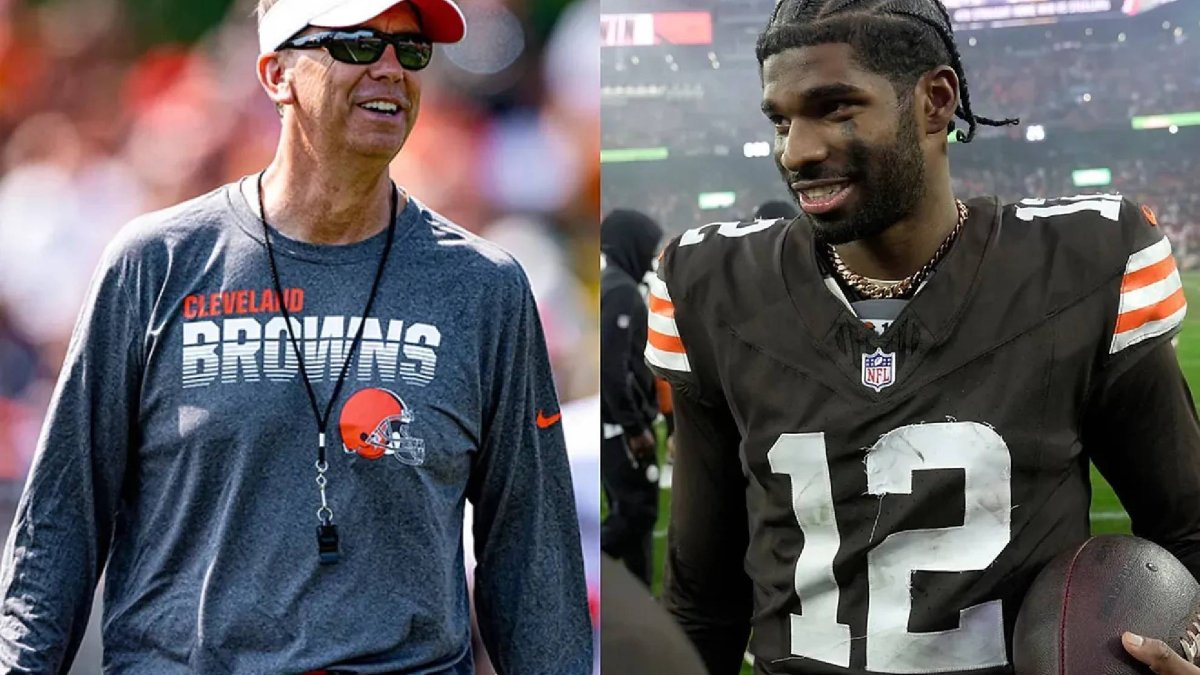 Myles Garrett and Browns defense celebrating a game-changing play Myles Garrett and Browns defense celebrating a game-changing play