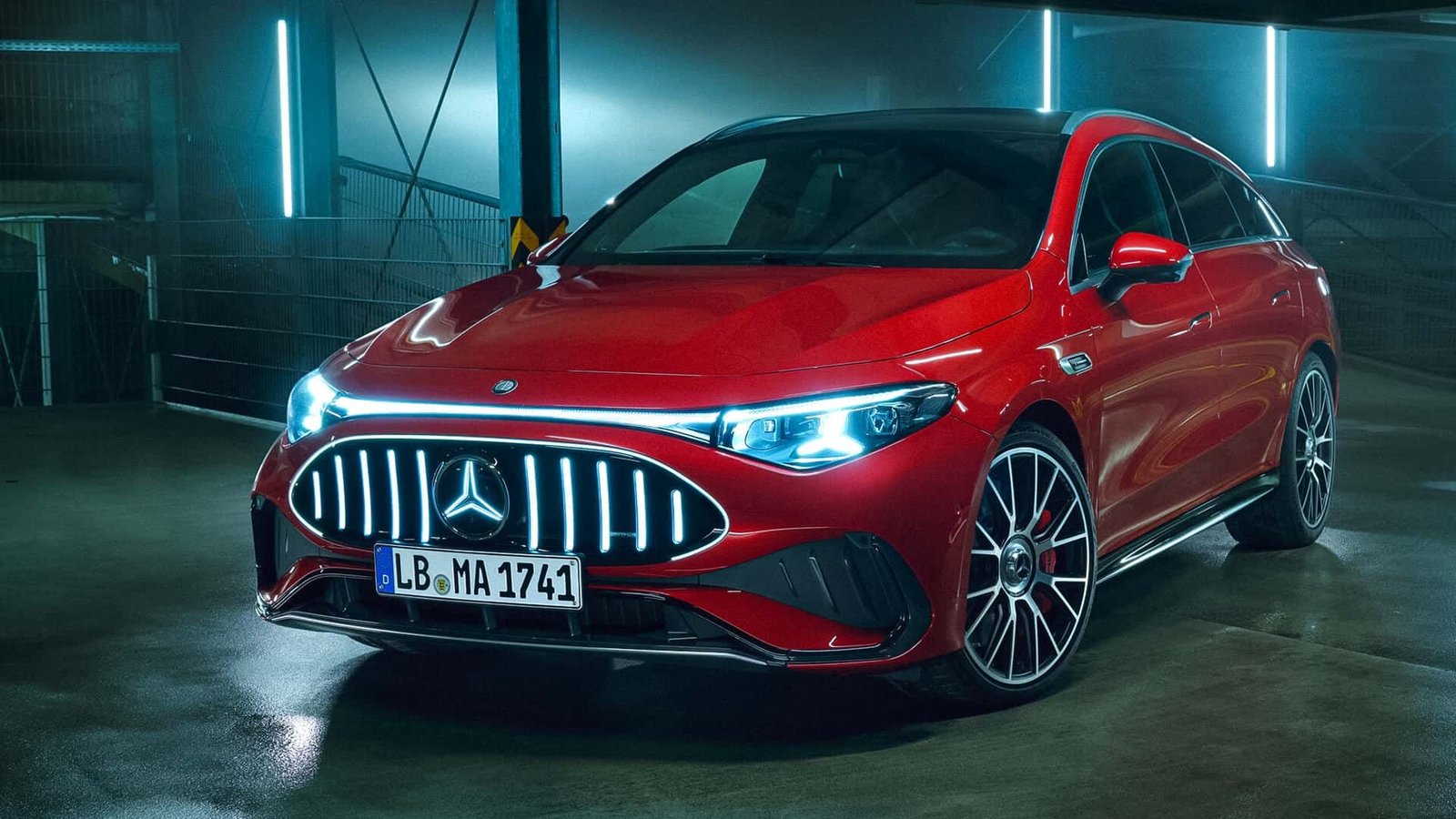 Mercedes-AMG CLA 45 electric interior with AMG steering wheel and digital displays