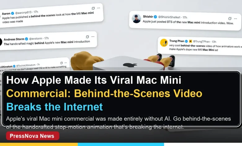 Apple Mac mini M6 commercial behind-the-scenes stop-motion claymation production