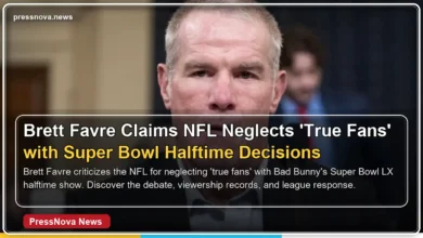 Brett Favre speaks on the Tomi Lahren podcast criticizing the NFL's halftime show choice