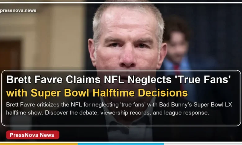 Brett Favre speaks on the Tomi Lahren podcast criticizing the NFL's halftime show choice