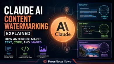 Anthropic Claude AI watermarking system explained showing invisible text watermark and C2PA metadata for files