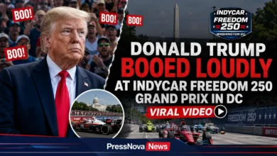 Donald Trump booed at IndyCar Freedom 250 Grand Prix in Washington DC viral video moment