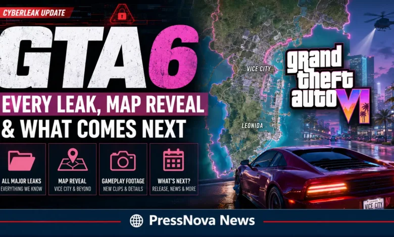 GTA 6 Cyberleak leaked gameplay footage showing protagonist Jason Duval driving a hypercar through Vice City with HUD display