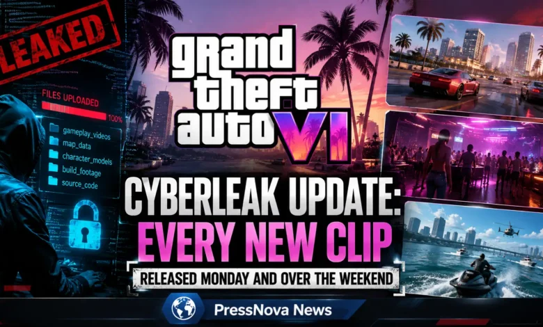 GTA 6 Cyberleak gameplay footage showing Vice City streets with supercars