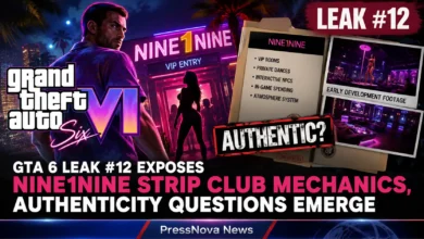 GTA 6 leak 12 NINE1NINE strip club gameplay Jason interior view with neon lighting