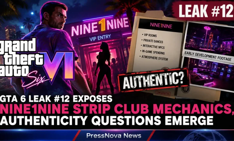 GTA 6 leak 12 NINE1NINE strip club gameplay Jason interior view with neon lighting