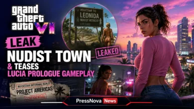 GTA 6 leak gameplay footage showing Jason in nudist town environment with NPCs