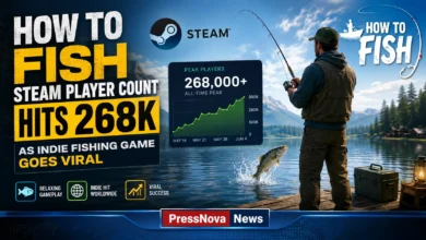 How to Fish Steam game screenshot showing players fishing with weapons on island