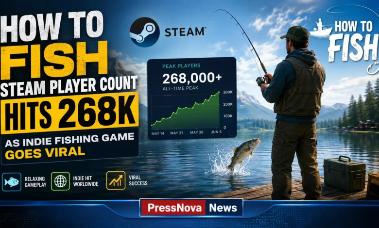 How to Fish Steam game screenshot showing players fishing with weapons on island