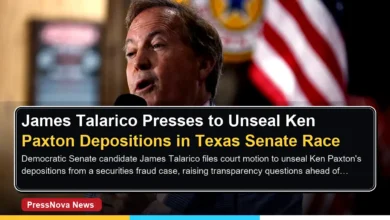 James Talarico speaks at a campaign event in Texas, pressing to unseal Ken Paxton's depositions