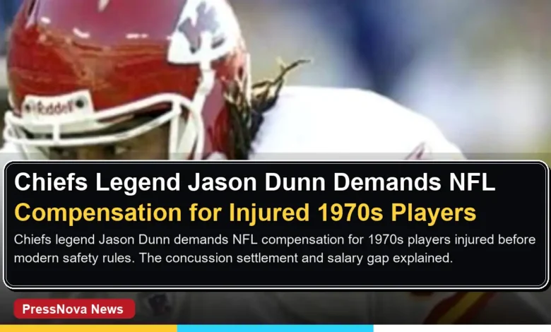 Former Kansas City Chiefs tight end Jason Dunn speaking about NFL player compensation for injured 1970s players