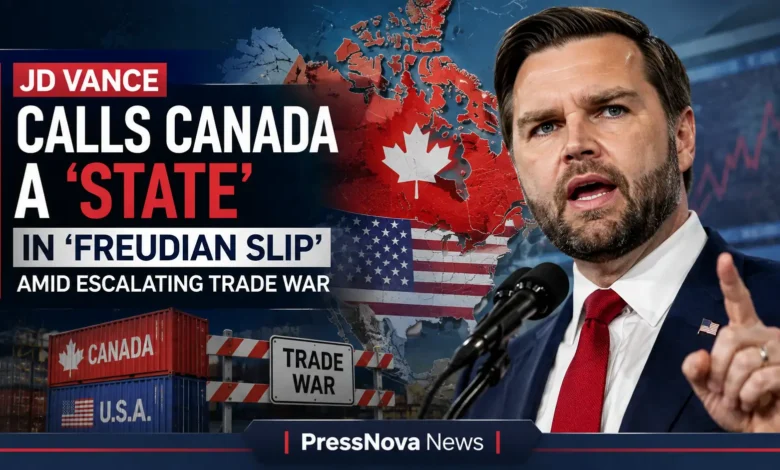 JD Vance speaks at a rally in Brewer, Maine, calling Canada a state in a Freudian slip