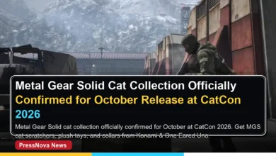 Metal Gear Solid cat collection cardboard box scratcher and plush toys from Konami CatCon 2026